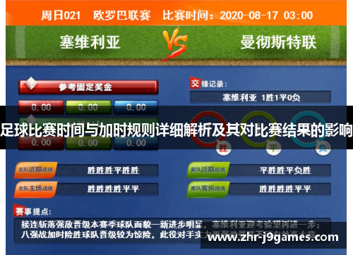 足球比赛时间与加时规则详细解析及其对比赛结果的影响 足球比赛时间与加时规则详细解析及其对比赛结果的影响